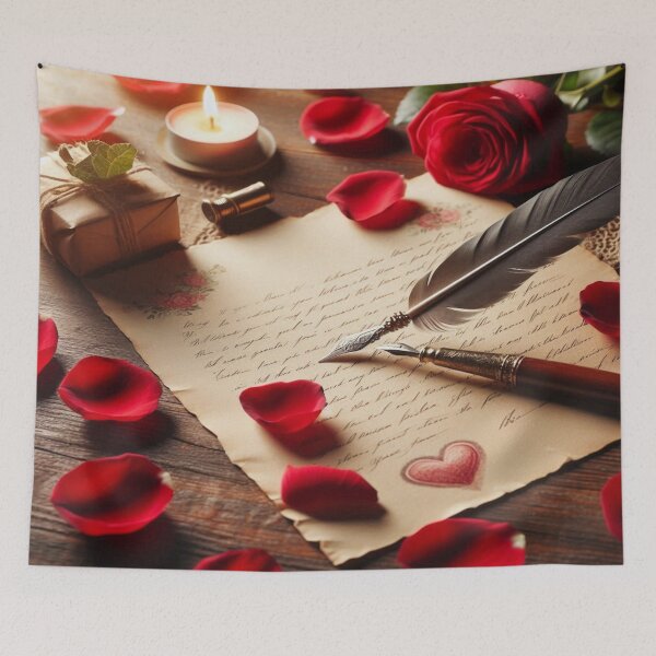 Item preview, Love Letter and Rose Petals – Timeless Romance designed and sold by PamsAIArt.