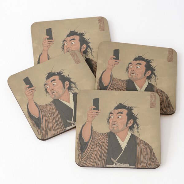 Item preview, Ukiyo-e style samurai selfie designed and sold by YamatoCharm.