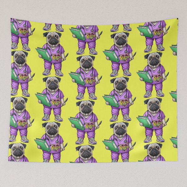 Item preview, Mental Health Nurse Pug designed and sold by FivePugs.
