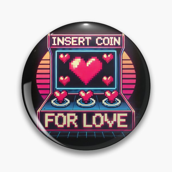 Item preview, Retro Arcade Hearts: Insert Coin, Upgrade Your Love Meter designed and sold by CoolVisionStd.