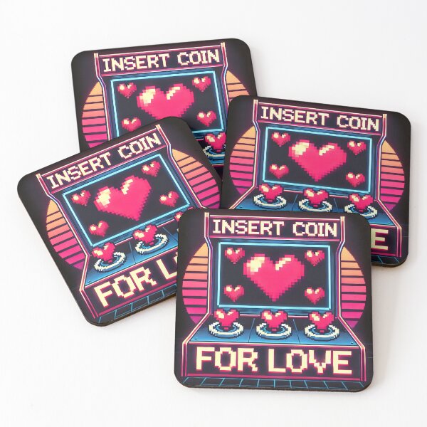 Item preview, Retro Arcade Hearts: Insert Coin, Upgrade Your Love Meter designed and sold by CoolVisionStd.