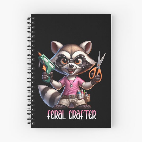 Item preview, Feral crafter - mapache de dibujos animados designed and sold by EvergreenWhimsy.