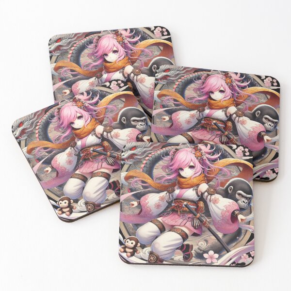 Item preview, Gorila y chica shinobi estilo Ukiyo-e designed and sold by B-GORIRA.