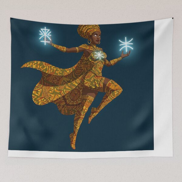 Item preview, Afro-Futuristic Superheroine | Dynamic African Warrior Art designed and sold by Collision19.