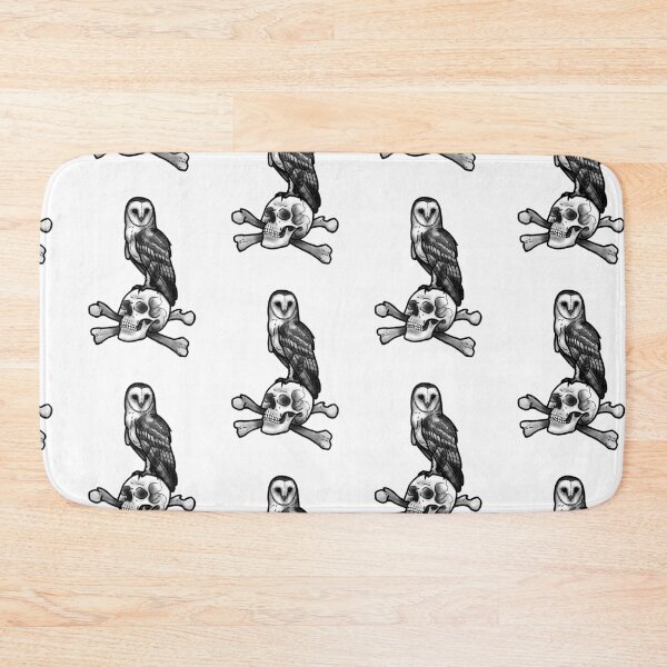 Item preview, Barn owl sitting on a skull tattoo style designed and sold by LeahcarsArt.