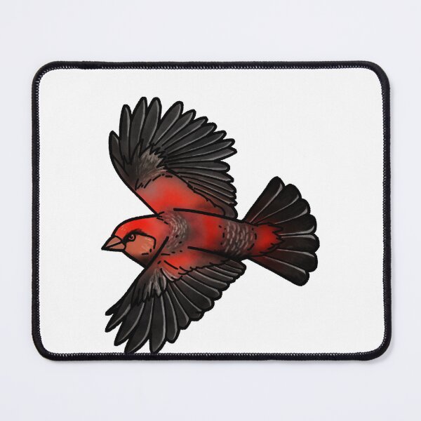 Item preview, Strawberry finch tattoo style designed and sold by LeahcarsArt.
