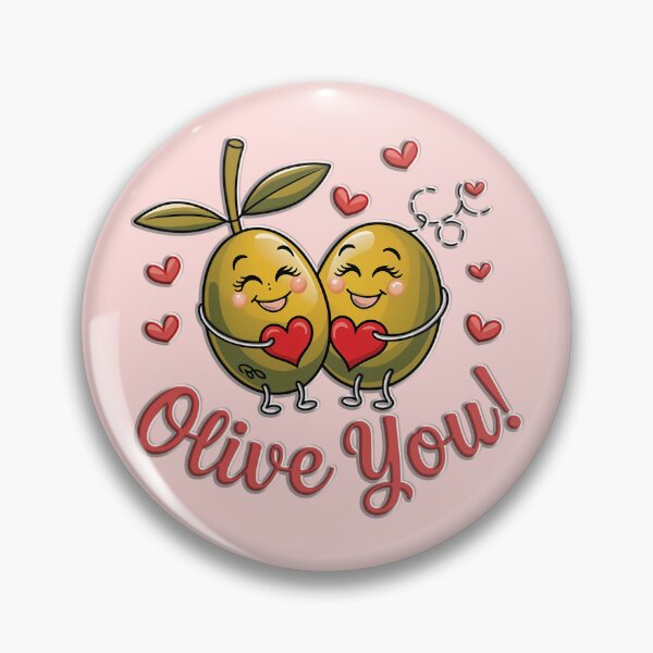 Item preview, Cute Olive Couple - Funny Romantic Pun - "Olive You" designed and sold by Witsprings.