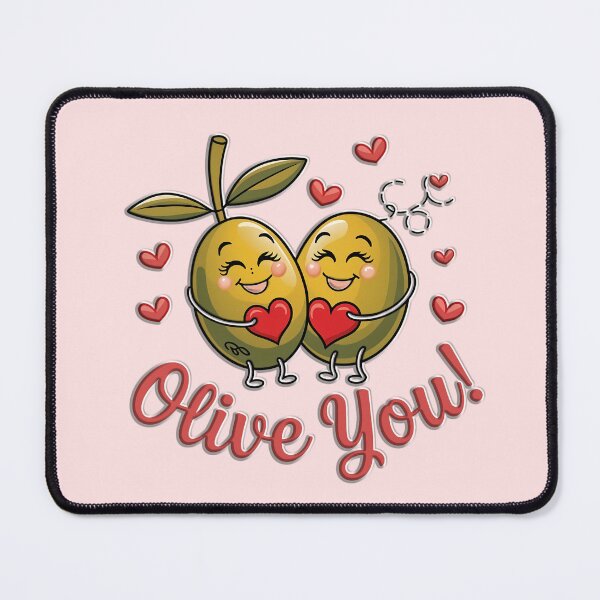 Item preview, Cute Olive Couple - Funny Romantic Pun - "Olive You" designed and sold by Witsprings.