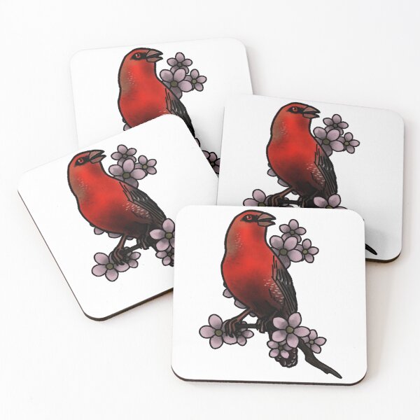 Item preview, Copy of Strawberry finch tattoo style designed and sold by LeahcarsArt.