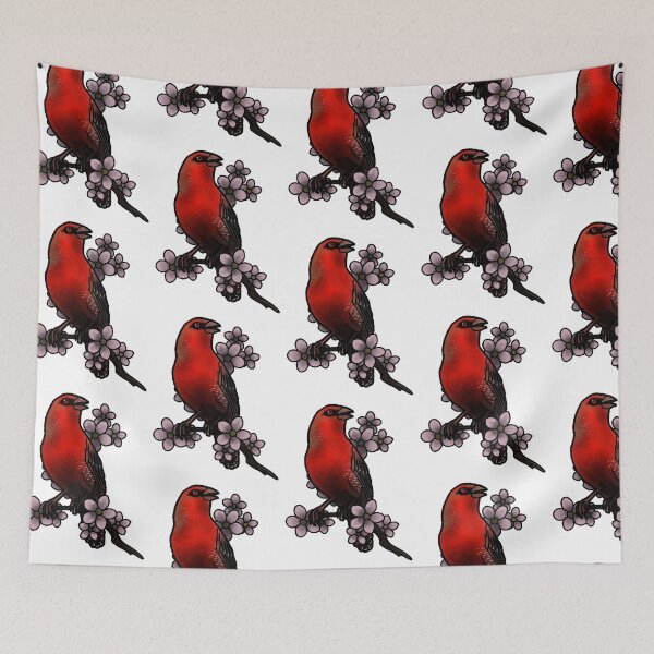 Item preview, Copy of Strawberry finch tattoo style designed and sold by LeahcarsArt.
