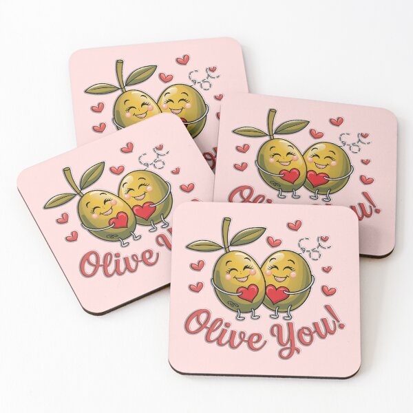 Item preview, Cute Olive Couple - Funny Romantic Pun - "Olive You" designed and sold by Witsprings.
