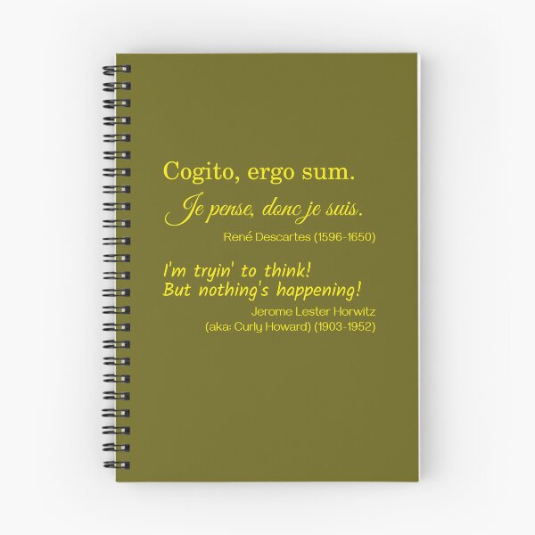 Item preview, René Descartes and Curly Howard on Thinking designed and sold by LaRoe Design.
