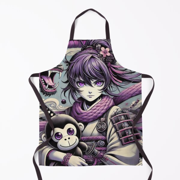 Item preview, Unique design of a stuffed gorilla and a Japanese ninja girl designed and sold by B-GORIRA.