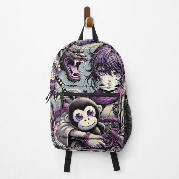 Item preview, Unique design of a stuffed gorilla and a Japanese ninja girl designed and sold by B-GORIRA.