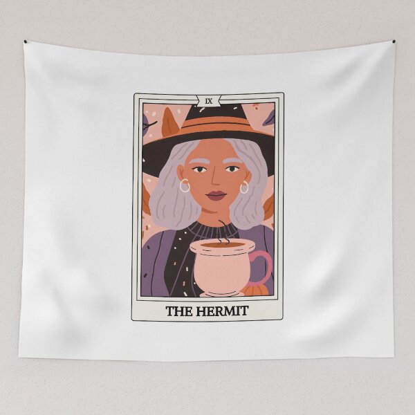 Item preview, Tarot Card - The Hermit - Witches and Cats designed and sold by Shopatmarlow.