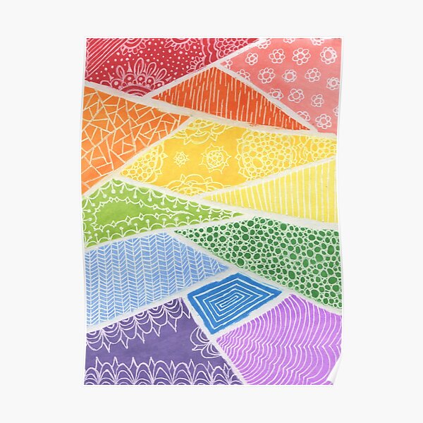 Rainbow Doodle I Poster
