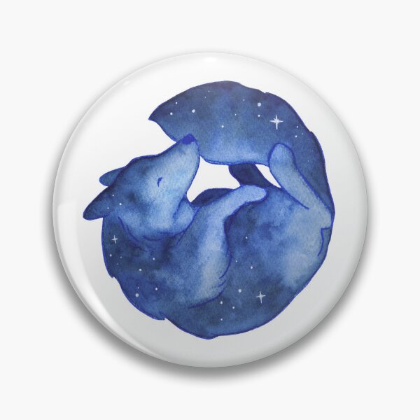 Item preview, Starry wolf watercolour ilustration designed and sold by Chantelle Que.