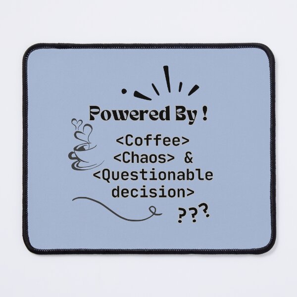 Item preview, Powered by coffee and chaos tee shirt designed and sold by Teeandnat.