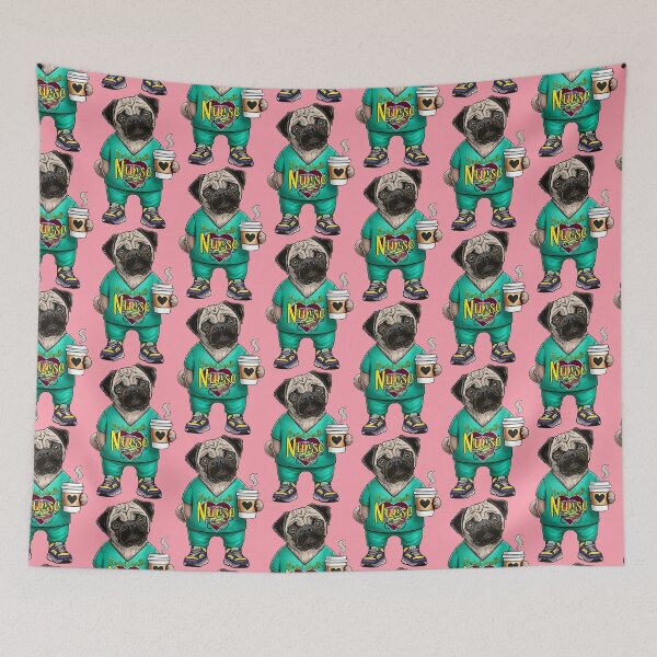 Item preview, Mental Health Nurse Pug designed and sold by FivePugs.