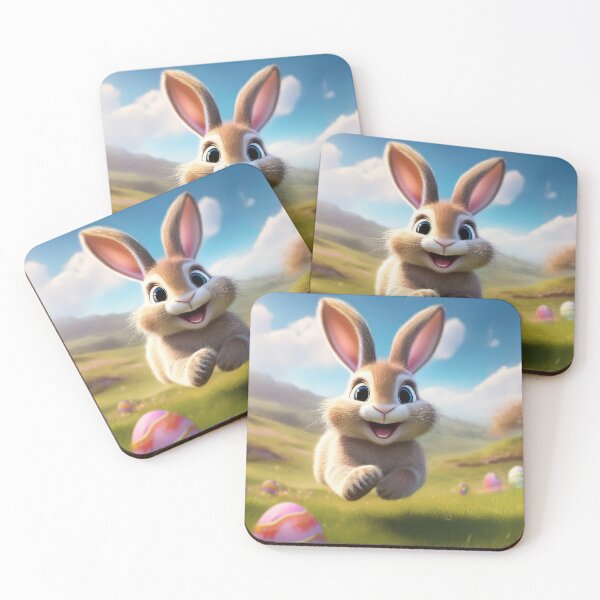 Item preview, Cute Easter bunny running happy designed and sold by psychoshadow.