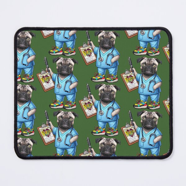Item preview, Mental Health Nurse Pug designed and sold by FivePugs.