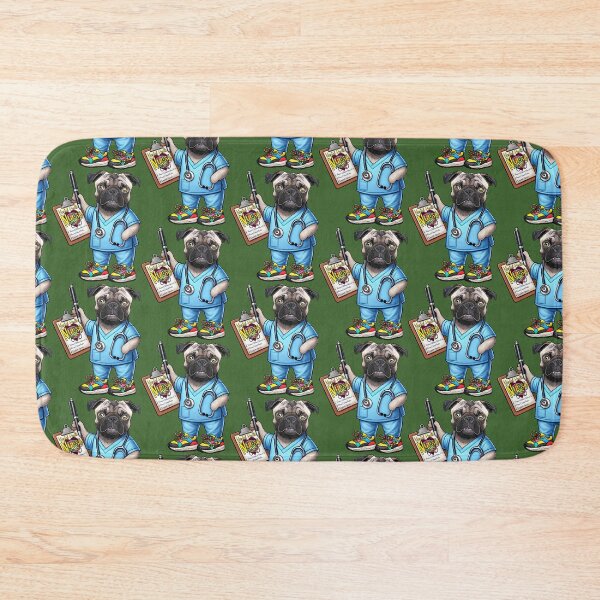 Item preview, Mental Health Nurse Pug designed and sold by FivePugs.