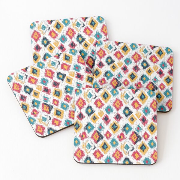 Item preview, Colorful geometric pattern inspired by Uzbek ikat fabrics designed and sold by Piotrek0001.