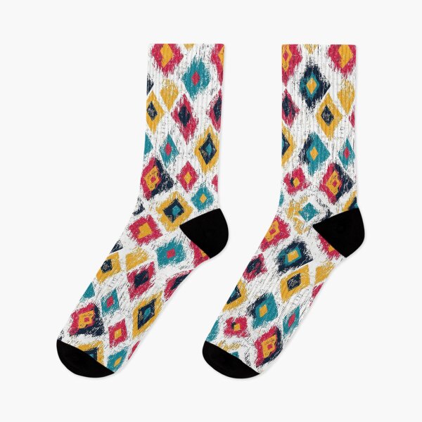 Item preview, Colorful geometric pattern inspired by Uzbek ikat fabrics designed and sold by Piotrek0001.
