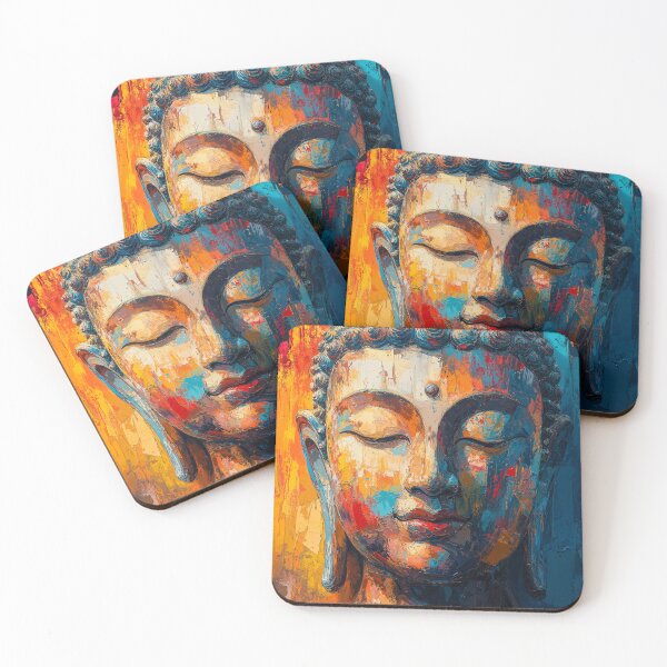 Item preview, Colourful Buddha Painting in Vintage Style designed and sold by AdamesArtStudio.