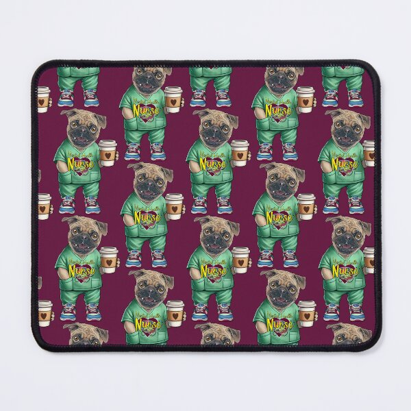 Item preview, Mental Health Nurse Pug designed and sold by FivePugs.