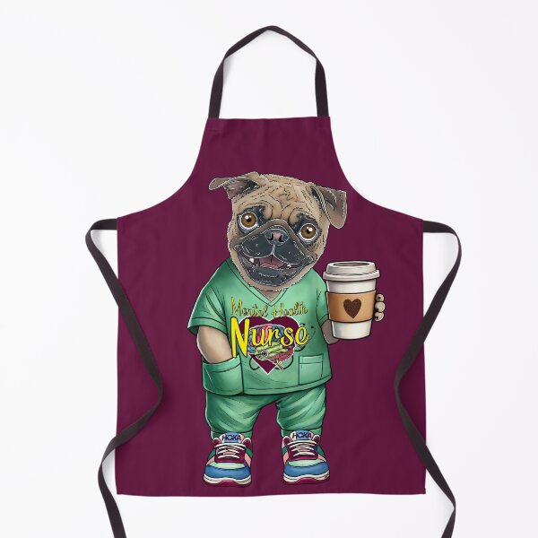 Item preview, Mental Health Nurse Pug designed and sold by FivePugs.
