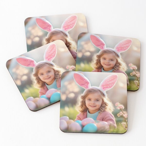 Item preview, Happy little girl gathering Easter eggs designed and sold by psychoshadow.