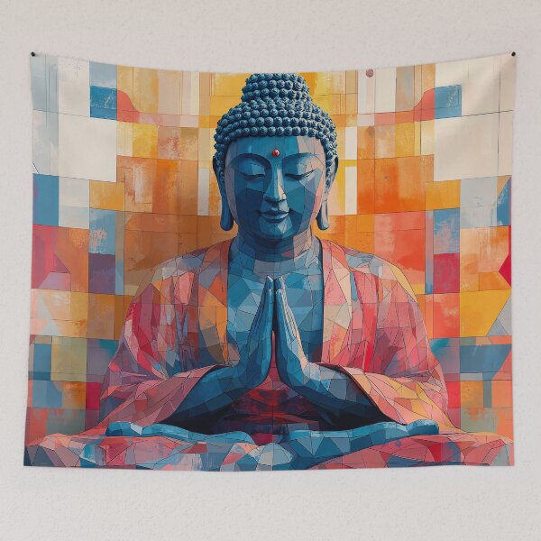 Item preview, Buddha in Colorful Geometric Artwork designed and sold by AdamesArtStudio.