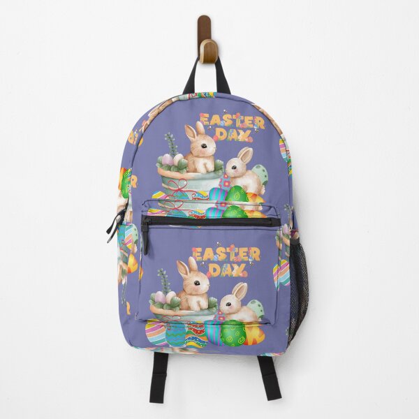 Item preview, Two adorable bunnies surrounded by colorful, decorated Easter eggs. designed and sold by Wantanadesign.