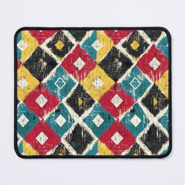 Item preview, Colorful geometric pattern with Uzbek ikat inspiration designed and sold by Piotrek0001.