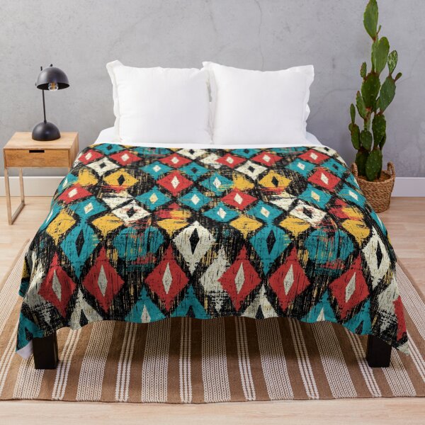 Item preview, Vibrant abstract design with ethnic diamond motifs designed and sold by Piotrek0001.
