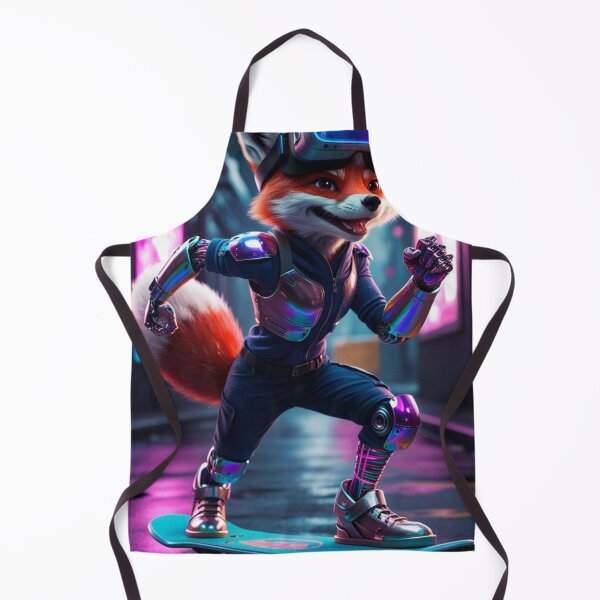Item preview, Cybernetic fox on skateboard designed and sold by Thibaut's Quirky Creations.