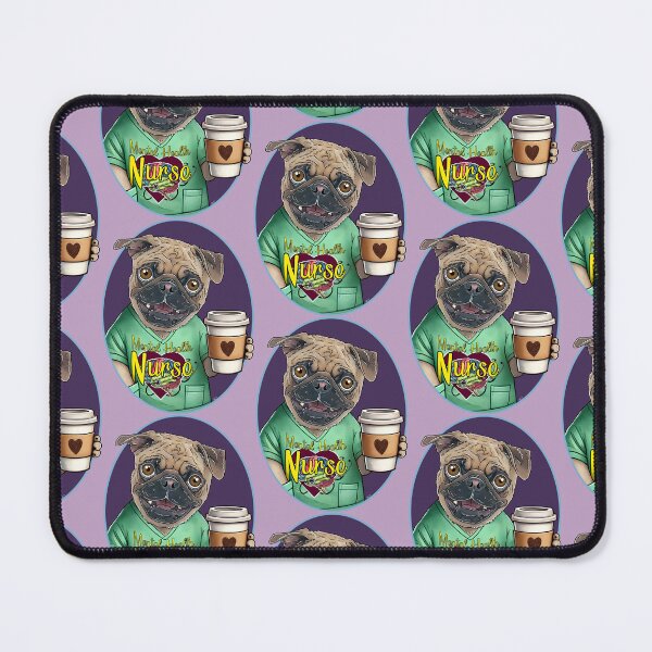 Item preview, Mental Health Nurse Pug designed and sold by FivePugs.