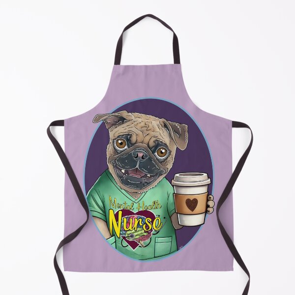 Item preview, Mental Health Nurse Pug designed and sold by FivePugs.