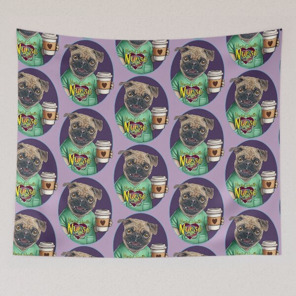 Item preview, Mental Health Nurse Pug designed and sold by FivePugs.