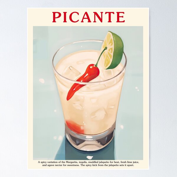 Item preview, Picante Poster Cocktail Kitchen Art  designed and sold by MamboArt.