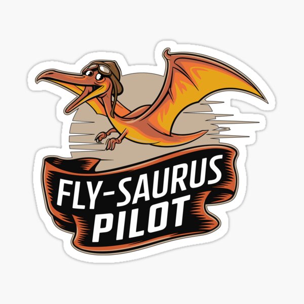 Item preview, Cute Pterosaur Pilot, Funny Flying Dino Aviation Humor  designed and sold by madtoyman.