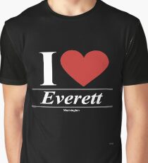 I Love Everett - Gift for Proud Washingtonian From Everett Washington WA Graphic T-Shirt