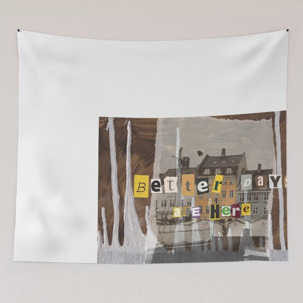 Item preview, Better Days Are Here Mixed Media Collage Painting designed and sold by holaitssher.