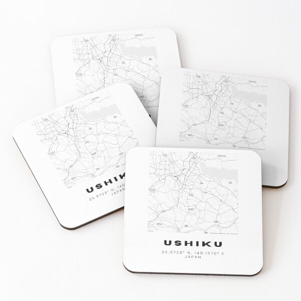 Item preview, Minimalist Ushiku Map Art - Japan City Coordinates Design designed and sold by RM-Journey.