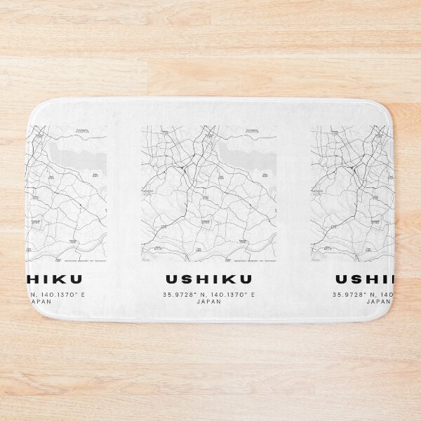 Item preview, Minimalist Ushiku Map Art - Japan City Coordinates Design designed and sold by RM-Journey.