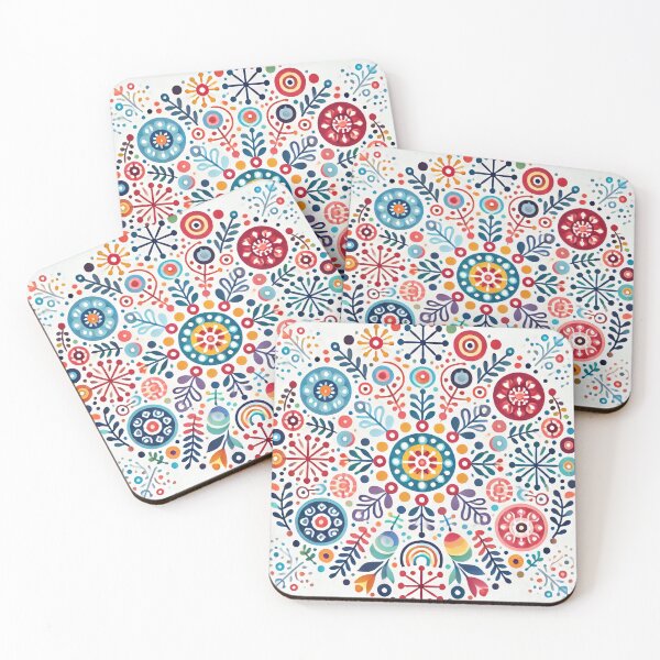 Item preview, Scandinavian Folk Art Floral Mandala - Multi-coloured Floral Design by heidiannemorris designed and sold by FOLK ART FUSION.