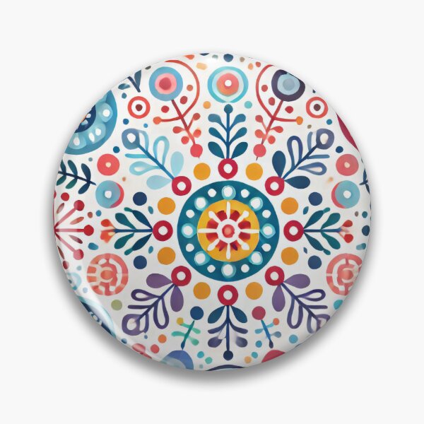 Item preview, Scandinavian Folk Art Floral Mandala - Multi-coloured Floral Design by heidiannemorris designed and sold by FOLK ART FUSION.