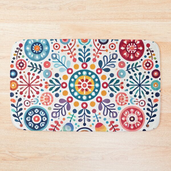 Item preview, Scandinavian Folk Art Floral Mandala - Multi-coloured Floral Design by heidiannemorris designed and sold by FOLK ART FUSION.