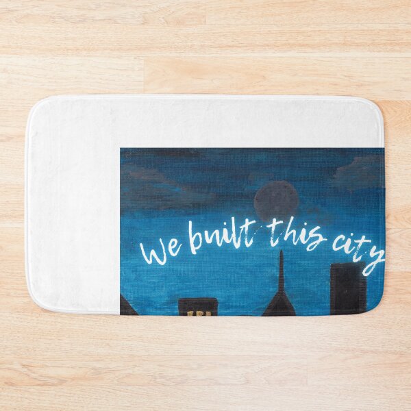 Item preview, We Built This City on Rock and Roll Skyline Mixed Media Painting Art designed and sold by holaitssher.